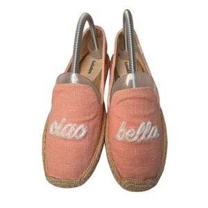 Soludos Ciao Bella Pink Espadrilles Slip On Flats Size 8